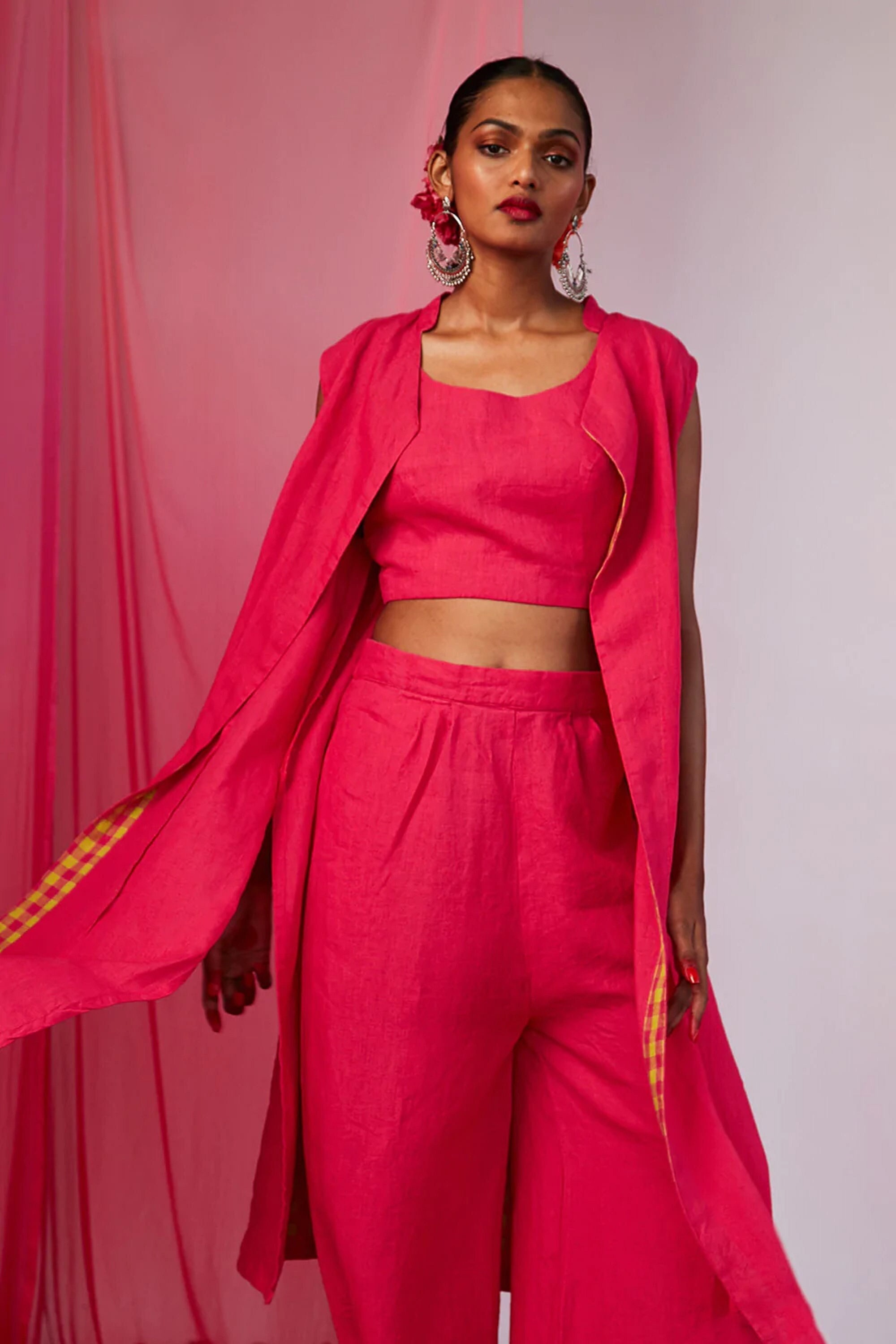 Women Linen Cape Palazzo Set two Pieces Set for Women Linen Etsy UK