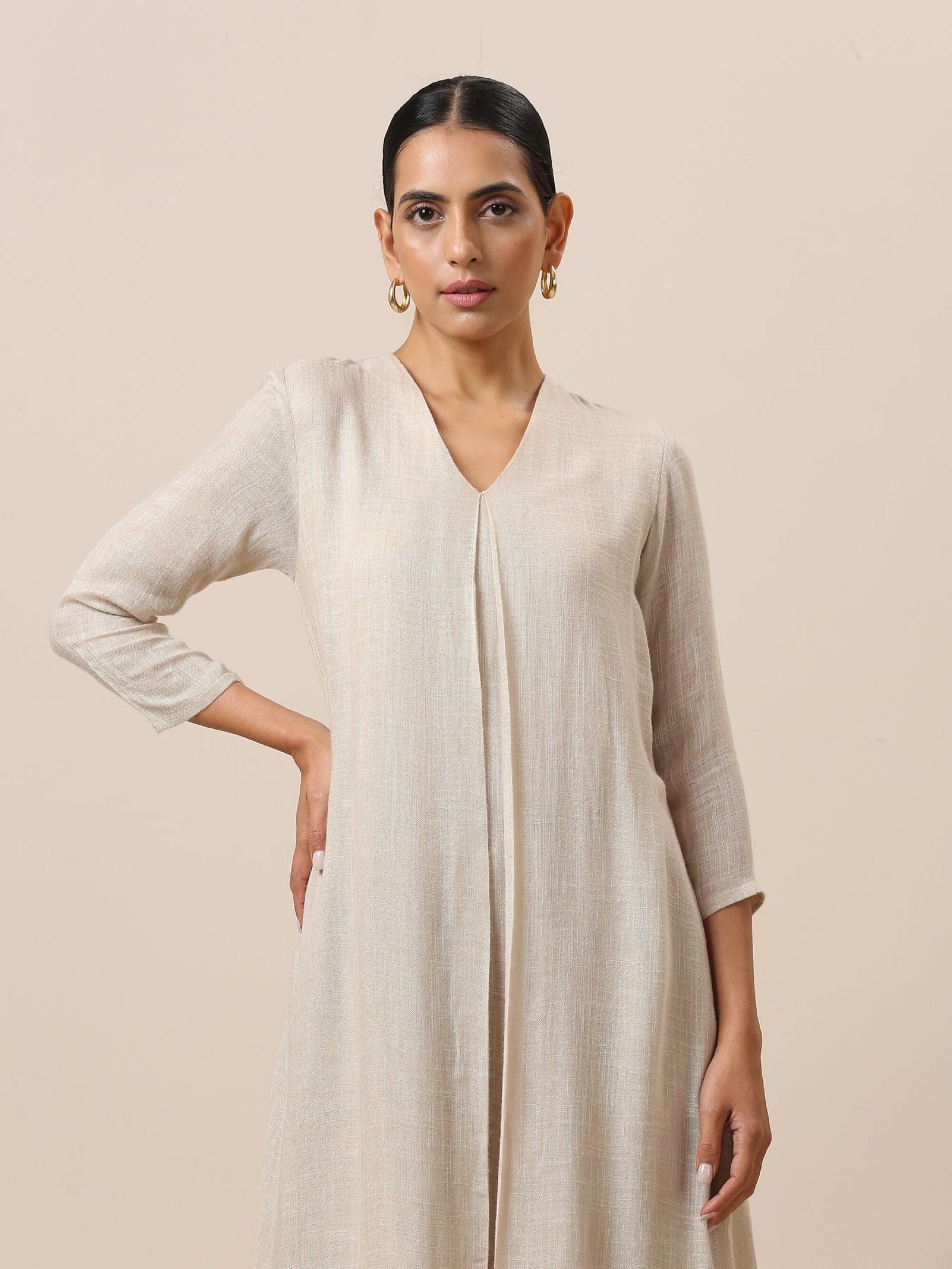 Comfortable Cotton Linen Vneck Kurta for Women Stylish Etsy UK