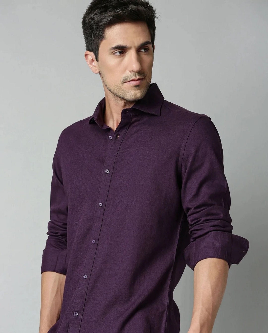 Men's Linen Shirt Dress Shirt Wedding Linen Shirt Etsy