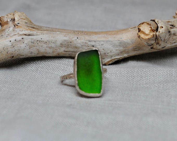 Kelly Green Sea Glass Ring