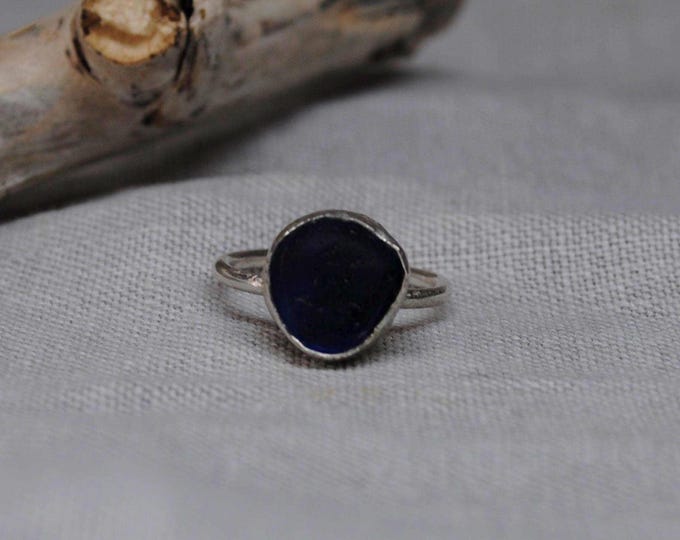 Cobalt Blue Sea Glass Ring