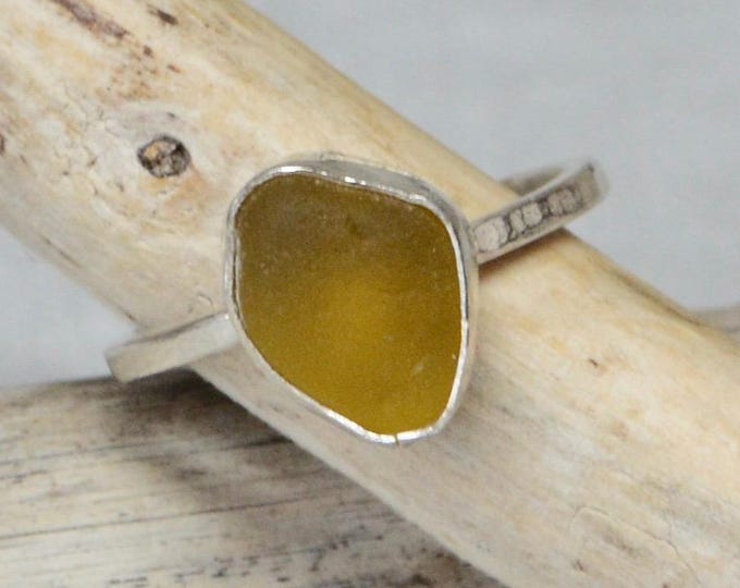 Ochre Sea Glass Ring