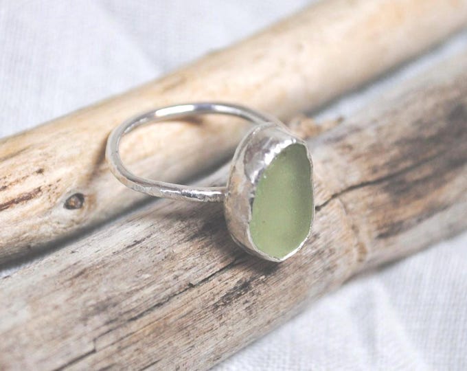Pale Green Sea Glass Ring