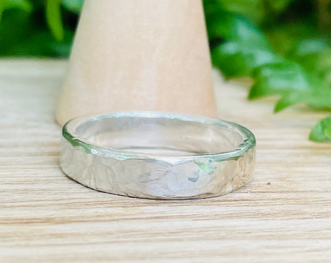 Sterling silver ring - hammered effect