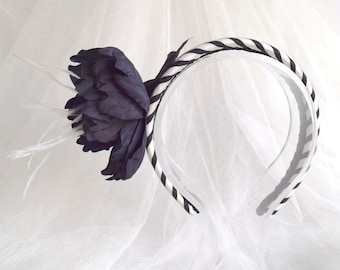 Black Flower Headband: Elegant Women's Accessory