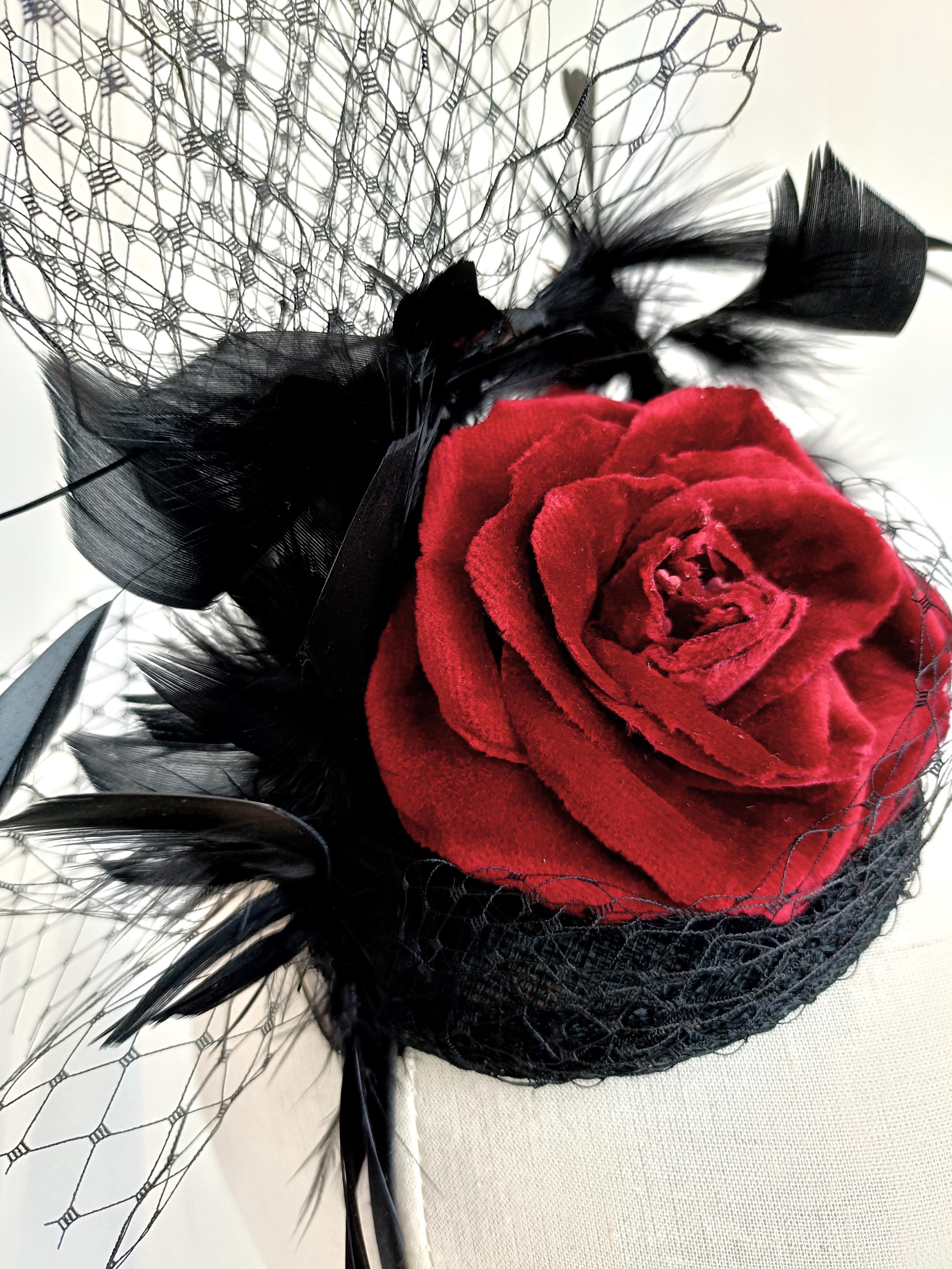 Silk Rose Fascinator - Black main image 0