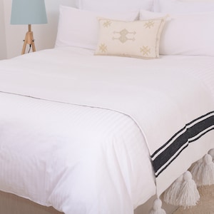 Cotton Blanket Throw, Off White and Black Cotton Blanket,Kids Quilted Cotton Blanket, Quilted Cotton Blanket,Cotton Baby Blanket,Woven Throw