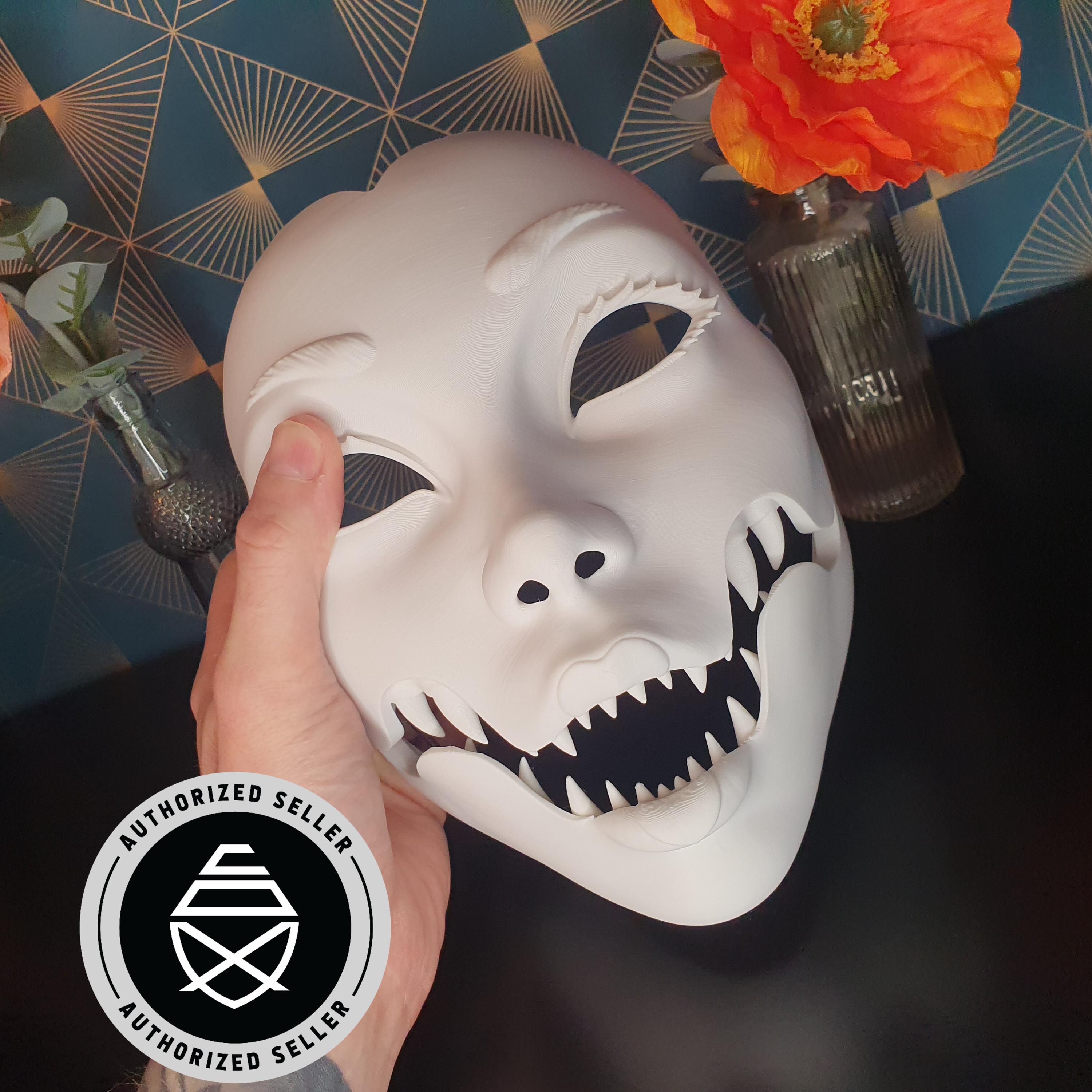 Gaasha Mask Articulated Geisha Mask - Movable Jaw Japanese Cosplay - Horror Wall ...