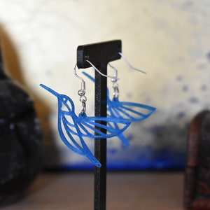 3D printed hummingbird earrings