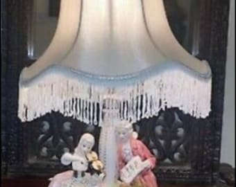Vintage Italian Capodimonte Table Lamp/ couple with instrument/ Made in Italy/Brand New Shade