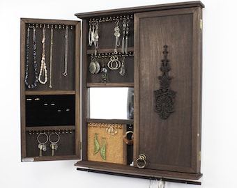Customizable Jewelry Cabinet / Wall Hanging Jewelry Organizer / Personalized Jewelry Display