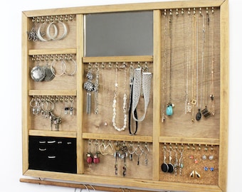 Jewelry Organizer Cabinet / Armoire / Personalized Wall Mounted Jewelry Display