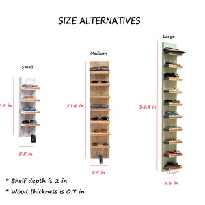 Sunglasses Display Organizer Shelf with Hooks, Entryway Organizer, Wooden Sunglass Organizer, Floating Key Rack image 8