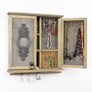 Wall Mounted Jewelry Cabinet / Customized Jewelry Organizer / Personalized Jewelry Display