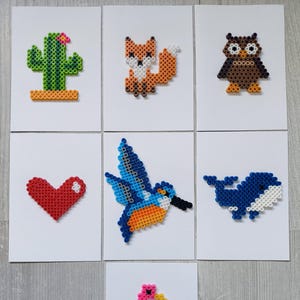 Carte de vœux en perles à repasser - papeterie - décoration - cadeau - noël - anniversaire - fête - pixel art