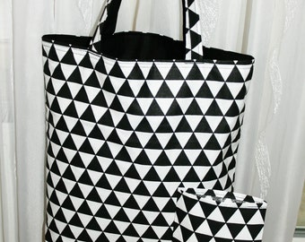 Shopping bag with cover, reversible bag with cover, shopper, self-sewn cotton bag