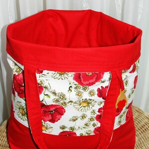 Einkaufstasche mit Cover, Wendetasche mit Hülle, Baumwollbeutel, Shopper, solide Handarbeit Bild 5