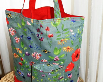 Einkaufstasche im Cover, Wendetasche, Baumwollbeutel, Shopper, Handarbeit