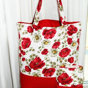 Einkaufstasche mit Cover, Wendetasche mit Hülle, Baumwollbeutel, Shopper, solide Handarbeit Bild 1
