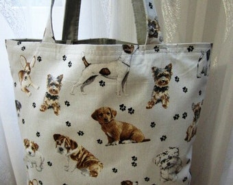 Shopping bag with cover, reversible cotton bag