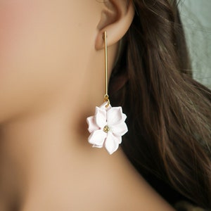 Pink Flowers | Pink Earrings | Flowers Earrings | Handmade Earrings | Handmade Earrings | Polymer Clay Earrings | Clay Earrings | Dangle