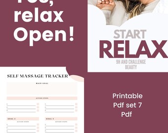 Self-care printable set RELAX, Mindfulness, Mind or gratitude gift for friends | self gift | Mother's Day gift pritable PDF|  digital PDF A4