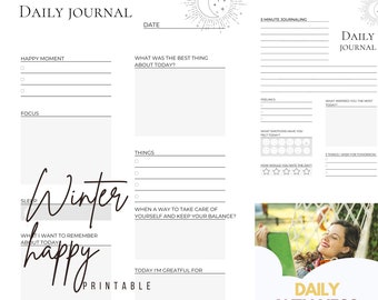 Self-care  journal printable set Welness, Mindfulness or relax gift friends | self gift | love valentine gift pritable PDF|  digital PDF A4