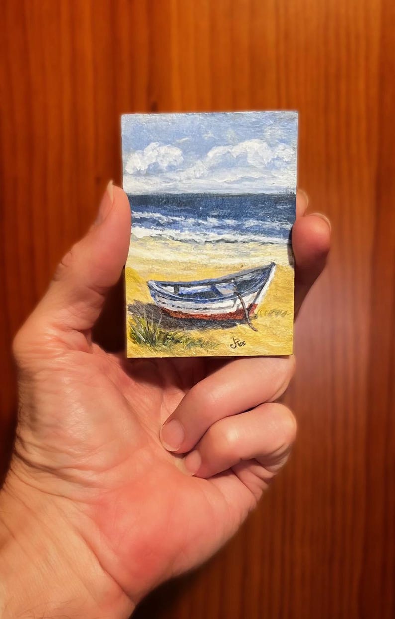Original ACEO Painting Seascape Art Coastal Small Acrylic Painting - Etsy