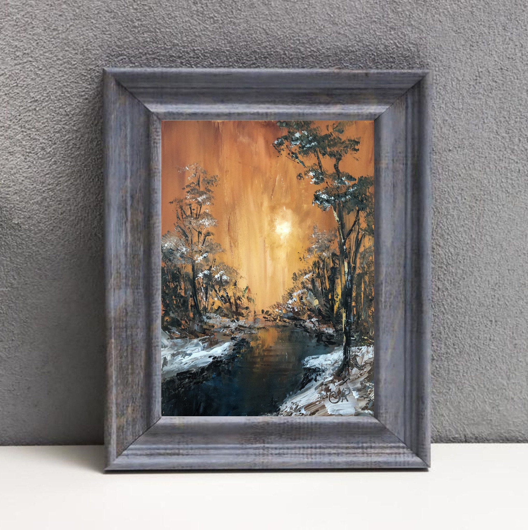 Tiny Miniature Painting of Size 2by1.5 Inches/dollhouse Accessories/ Dense  Forest 