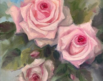 バラの油絵 楽天市場】油彩画 小林幸三 「バラ」 F6号 額入り 油絵 静物画 額装