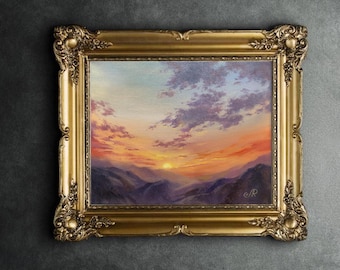 Sunset Oil Painting Original Art Sunrise Painting Landscape