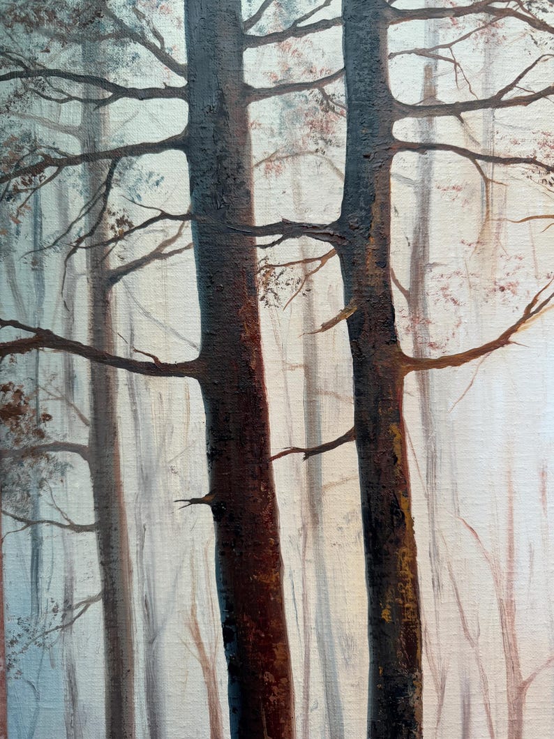 Original Foggy Forest Oil Painting Misty Landscape Artwork 24 x18 original-foggy-forest-oil-painting-misty-landscape-artwork-24-x18