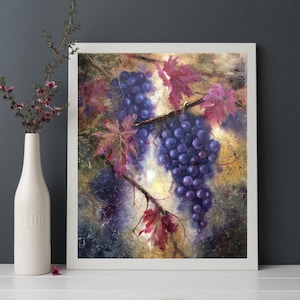 Grape Original Painting Fruits Oil Painting Still life Grape Wall Art