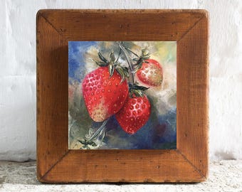 Fruits Original Painting Oil Still Life Strawberry Painting