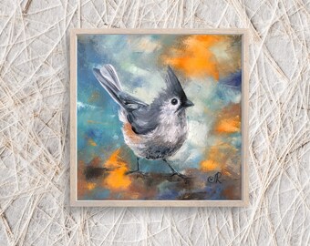 Birds Painting Original Animal Wall Art Forest Bird Oil Painting