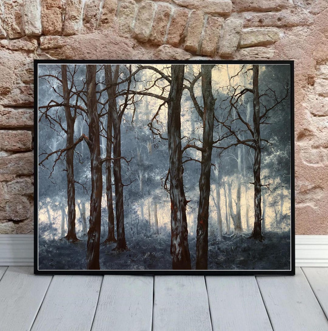 Forest Oil Painting Trees Original Wall Art Landscape - Etsy