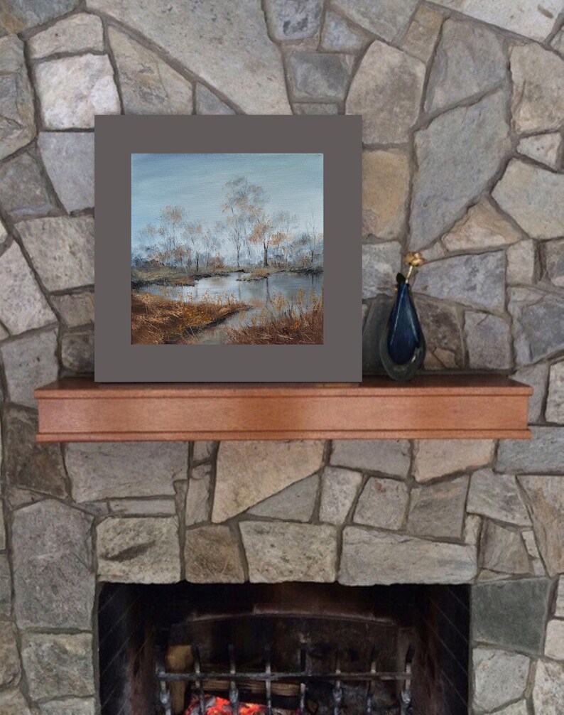 Paesaggio Dipinto ad olio originale Arte murale autunnale Opera d'arte della foresta immagine 8