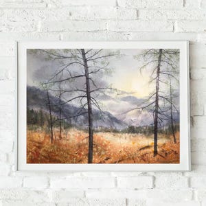 Forest Original Painting Trees Watercolor Wall Art Landscape