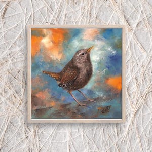 Bird Original Oil Painting Birds Wall Art Animal Painting
