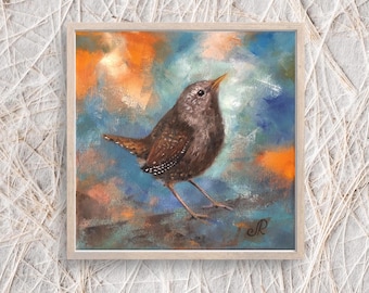 Bird Original Oil Painting Birds Wall Art Animal Painting
