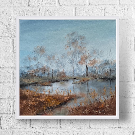 Landscape Original Oil Painting Autumn Wall Art Forest Artwork