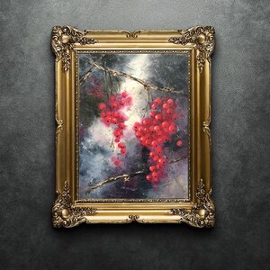 Berries Original Painting Fruits Oil Still Life Kitchen Wall Art Fruits Painting