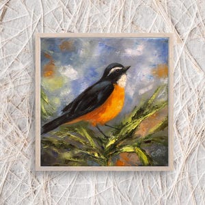 Bird Original Oil Painting Animal Painting Birds Wall Art