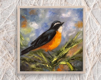 Bird Original Oil Painting Animal Painting Birds Wall Art