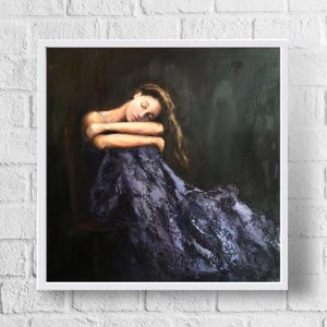 Woman Original Painting Girl Painting Female Wall Art Figurative Painting Ballerina Painting
