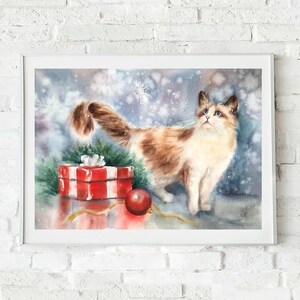 Cats Painting Original Animal Watercolor Painting Cat Wall Art Pet Painting