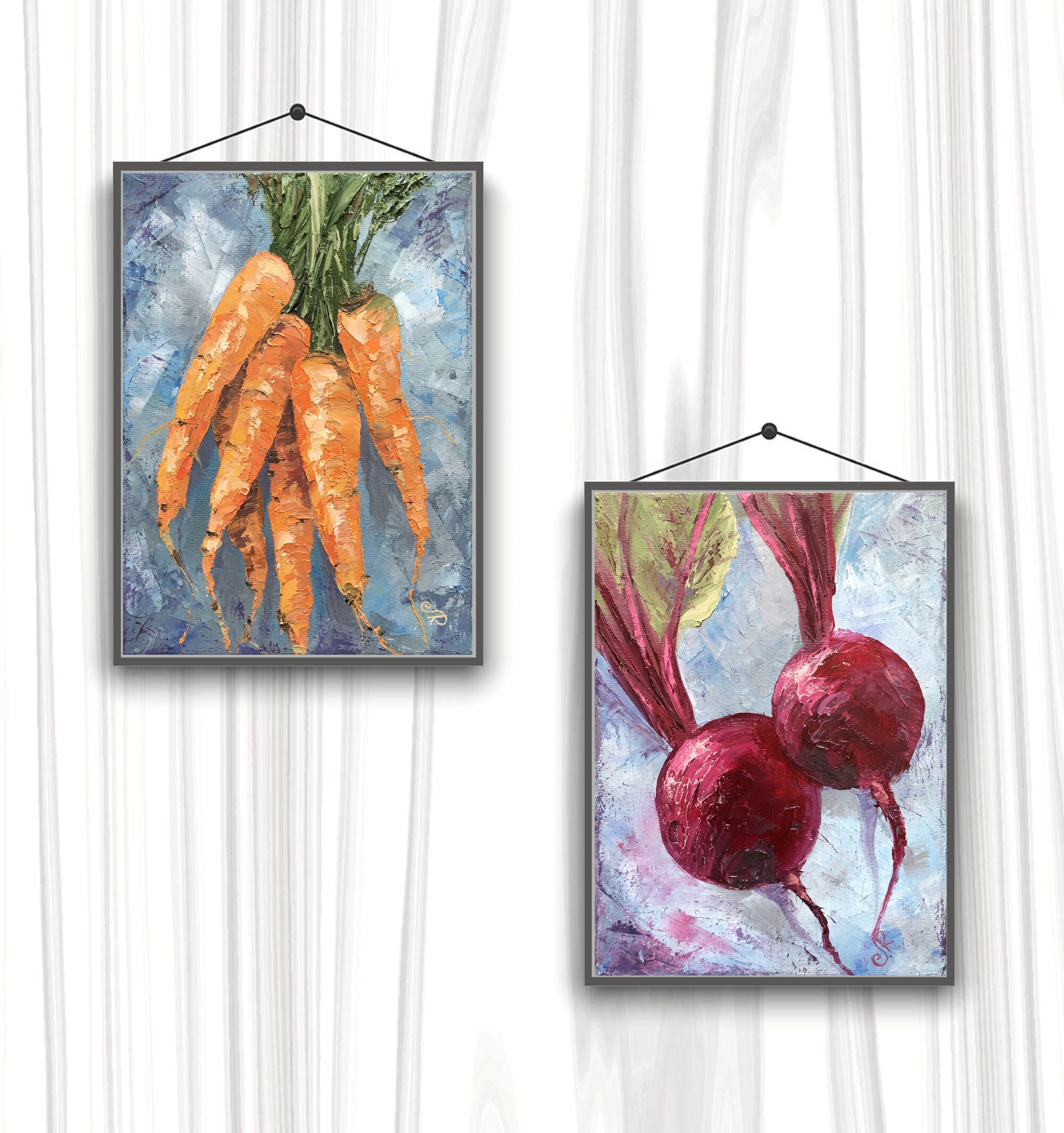 Original Oil Painting: Carrots and Beets Still Life, Kitchen Art - Etsy