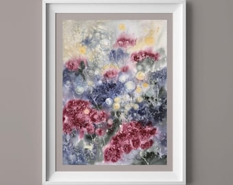 Wildflowers Original Painting Flowers Watercolor Floral Wall Art Spring Painting