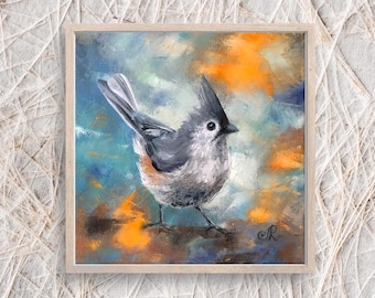 Bird Original Oil Painting Birds Wall Art Animal Painting