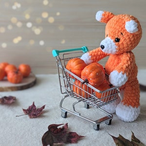 かぎ針編みのキツネのぬいぐるみ、柔らかい手作りのキツネ、ぬいぐるみ、子供への誕生日プレゼント